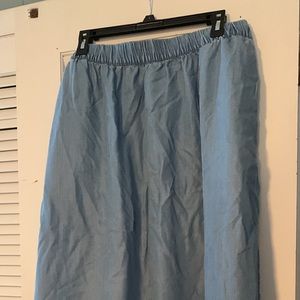 H&M Denim Chambray Flowy Skirt Size 16